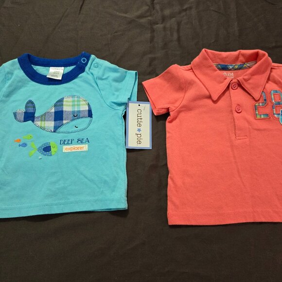 T-Shirt Bundle Whale All Star Infant Boy Embroidered Design 100% Cotton New NWT - Picture 1 of 11